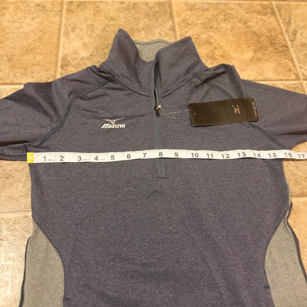 Mizuno Performance Womens XXS Quarter Zip Pullover Heather Navy Grey 440573 - Picture 4 of 14
